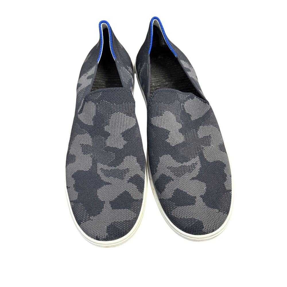 Rothy's Black Camo Woven Fabric Slides Sz 10.5